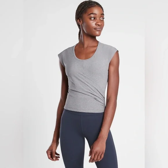 Athleta Bayview Tee Grey Size Small - Picture 1 of 5